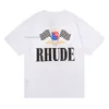 T-shirt Rhode Mens Shorts Sportswear Designer Print Lettres Black White Gris Rainbow Color Summer Coton Colon Coton Top à manches courtes
