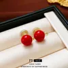 New Year's Red Pearl Mosquito Incense Plate Clip, Autumn Winter Simple High End, No Ear Hole Earrings, Fashionable and Elegant Style Earrings for Women