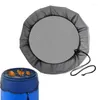 Garden Decorations Water Barrel Screen Filter Black Soft Leaf Guard Rain Tank Mesh Cover With Drawstring For Yard Diameter 37.4in