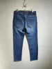 Jeans maschile 2024 estate materiale di cotone di alta qualità industria pesante lavarsi elastico ricamo di moda elastica di lusso