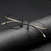 Sunglasses Frames Top Quality Titanium Optical Eyeglasses Brand Designer Vintage Polygon Glasses Frame Men Women Ultralight Myopia Eyeglass