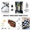 DIY GROMMET KIT METAL EYELETS CONE STUDS SPIKS PUNK BUKTIONS RIVETS TOOL SET FÖR KLÄDER LÄDER CRAFT HANDTERAD