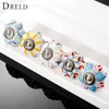 DRELD Vintage Flower Ceramic Cabinet Knobs and Handle Door Furniture Handle Cupboard Drawer Kitchen Pull Knob Furniture Hardware