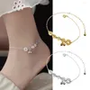 Anklets Mode Lucky Copper Bell Vintage Charm Gold/Silber Color Metal for Women Beach Travel Jewelry Geschenke H7O3