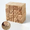 Tampons en bois sculpté à la main pour scrapbooking sculpture outils d'argile bricolage des blocs d'impression de poterie