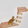 Cat Bridge Climbing Frame Wood Pet Cat Tree House Bed Hammock Scratching Post Cat Furniture Cat Toy Play House Wall Mounted