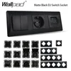 Caixa da UE DIY Black Matte Plastic Frame 1 2 3 Redefinição de gangue com LED Double French Spain Power Socket com dados USB TV CAT6