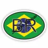 Carte brésilienne drapeau en vinyle Autocollant Brésil Code BR Rio de Janeiro Creative Car Autocollant Motorcycle Motorcycle étanche Decal KK13CM