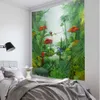 Fantasy Landscape 3D Printing Tapestry Plant Flower and Bird Art Wall Hanging Bohemian Psychedelic Kawaii Home Room Decoration