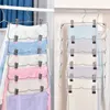 Flerskiktskläderhängare med 12 klämmor Kläder Förvaring Torkbyxor Rack Space Saving Non-Slip Folding Hangers för kläder