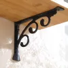 2pcs Bracket d'étagère en aluminium noir / blanc l