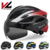 Vigggoal Erwachsene Goggle Bike Helm LED Hecklicht Frauen Frauen Radfahren Helm Road Fahrrad Helme MTB E-Bike Scotter Kopfbedeckung m/l