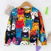 T-shirts Korean Childrens Clothes 2023 Autumn Cartoon Colorful T-Shirt Girls Free Shipping From 2 To 7 Years Long Sleeve Fashion Tshirts 240410