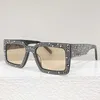 Óculos de sol de designer de luxo quadrado de sol grande z2396w ss24 Novos óculos de sol cravejados de diamante feminino uv400 lentes polarizadas jóias incrustações de armação de acetato