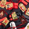 50Sets Weihnachten Kraftpapier Tags Frohe Weihnachten Schneemann Deer Geschenkverpackung Label Karte Xmas Party Decor Hang Tags Kleidungsschild Tags