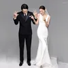 Sukienki swobodne Koreańska lekka sukienka ślubna Temperament długa spódnica Slim 2024 Lokalizacja panny młodej Pography Fishtail Kobiety