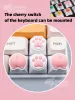 Accessori soft claw gatto tastiera tastiera singolo silicone tastiera meccanica keycap corgi culo super carino regalo oem rosa bianco pbt albero ciliegia