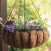 2 piezas Balcón redondo colgante Bonsai Basket Liner Multifuncional Práctico Estilín conveniente Conveniente Coconut Shell Flower Plantador