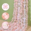 Kwiaty dekoracyjne Yan sztuczny wisteria winorośl wisząca ściana tła girlandia na ślub łuk dekoracje ogrodowe domowe dekory domowe