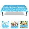 Tafelkleed blauwe lucht en witte wolken tafelkleed mooi buffet camping decor wegwerp lopers voor bruiloft plastic doeken feesten baby