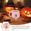 Dinnerware Define o caldeirão caneca de cerâmica Drinkwares de Halloween Party Decoration Supplies Witch Kettle Cups