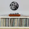 Wildlife herten jagen vinylrecord wandklok natuur dieren jager horloge moderne stille klok manceer bosclub muur home decor