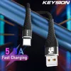Keysion 5A 2M USB typu C kabel mikro USB Szybkie ładowanie telefonu komórkowego Android ładowarka typu-C przewód danych dla Samsung A53 Xiaomi 11t