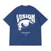 Mens T-shirt överdimensionerade 100% Cotton Eye Graphic Korean Summer Y2K Tops Tees Streetwear Harajuku kortärmad estetikkläder 240410