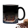 Mugs 3D Bookshelf Temperature Sensitive Mug Creative Library Rack Cups Space Design Multi Purpose For Book Lovers