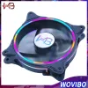 Cooling Wovibo 120mm Fan Molex PC Case Computer Chassis Cooling Cooler Heat Sink Silent Fans Rainbow LED 12cm 12V Ventilador