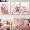 Pink peony Flower pictures diamond painting,full,square,round diamond embroidery Rose,mosaic diamond diy 3 Pcs/set