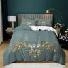 Duvet Cover Set Grüne Weiß 3 -teiliges Bettwäscheset Full/Queen/Kingsize