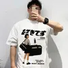 Män t-shirt bomullsflicka japansk kanji tryck hiphop streetwear harajuku kort ärm toppar tees överdimensionerade grafiska y2k kläder 240410