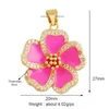 Sweet Spring Colorful Flower Charm Pendant, Trendy Multicolor Sakura Emalj halsband Tillbehör Handiga hantverksmycken leveranser M28