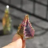 1 st naturlig kvarts kristallbismutmalm kluster mineralprovet läkande sten gåva bonsai prydnad grov pyramid fiskbehållare