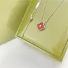 2024 18K Gold Girl Four-leaf Clover Cleef Pendant Necklace Fashional Luxury Designer Pearl Diamond pendant Valentine's Mother's Day Girls Gift
