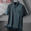 Herrpolos 8xl 7xl 6xl 2024 Summer High End Fashion Mens Polo Shirt Ice Silk Breattable T-shirt Homme England Style Shirts For Men Tops