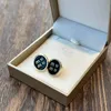 Earrings Designer For Women 18K Gold Plated Stud Enamel Round Earrings M Luxury Earring Jewelry Gift With Box