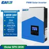 EASUN Power Solar Inverter 3KVA 24V 220V Гибридный инвертор Pure Sine Wave встроенный 50A ШИМ-ШИМ-контроллер батарея зарядное устройство аккумулятор