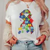 Dames t shirts autisme Awareness Shirt Women Clothing unisex T-shirts ondersteunen t-shirt korte mouw kleding maand extra grote T-stukken