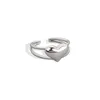 Cluster Rings Cenlear 925 Серебряное серебро Простые положительные двойные кольцо любви для женщин с гладким лицом и в форме сердца ежедневно