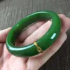 Outer Mongolian Material Imitation Jade Bracelet Spinach Green Agate Color Womens