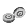 1PCS heavy loading U groove metal wheel roller for guide rail 8mm bore sliding V type pulley bearing 8*50*13mm