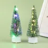 1:12 Dollhouse Mini Led Glowing Christmas Tree Cedar Tree Model Warm/Color Light W/Battery Desktop Festival Decor Toy