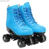 Inline Roller Skates Black Wheels Roller Skates Women Men Roller Skate Shoes Quad Sneakers Beginner Outdoor Skating Adult Double Row 4-wheel Pulley Y240410