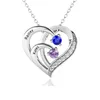 Nome da família personalizado Colares de coração para mulheres personalizadas birthstone gravando colar de jóias personalizadas presente 240402