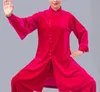 Unisex 7color pleuche tai chi giyim setleri taiji performansları dövüş sanatları üniformaları wushu takım elbise üstleri+pantolonlar mor/gül