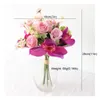 Fiori del matrimonio Meldel Bouquet Silk artificiale Silk rosa fiore pompom orchidea dridesmaid party rifornisce arredamento