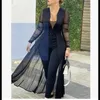 Plus size Winter Fashion Solid Jumpsuit Women Sexy Deep Vneck lange mouwen hoge taille TAKKE fitting broek Elegant 240410