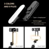 Sticks 43.7Inch Selfie Stick Desktop Tripod Telescoping Rod 7 Sections Phone Clip Fill Light&Remote Control for Android 4.4/ iOS 5.1